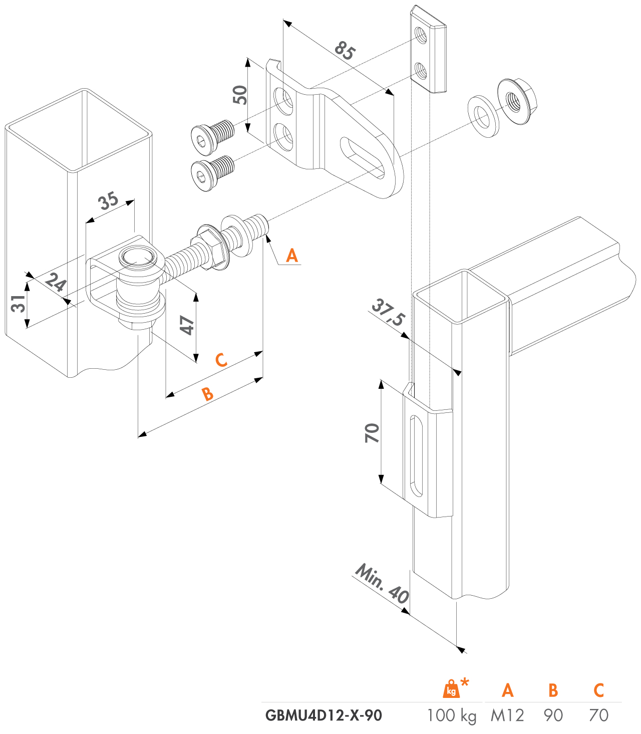 GBMU4D12 Dimensions 1280px