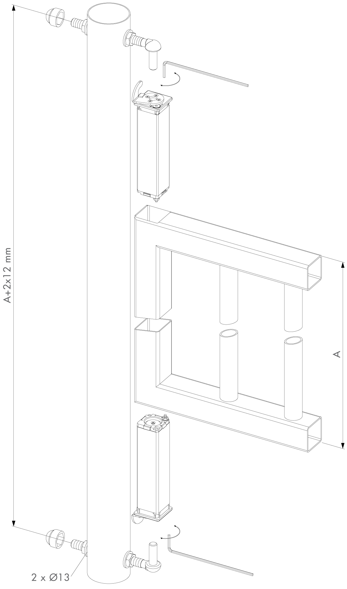 SWING40 Mounting on profile 1280px